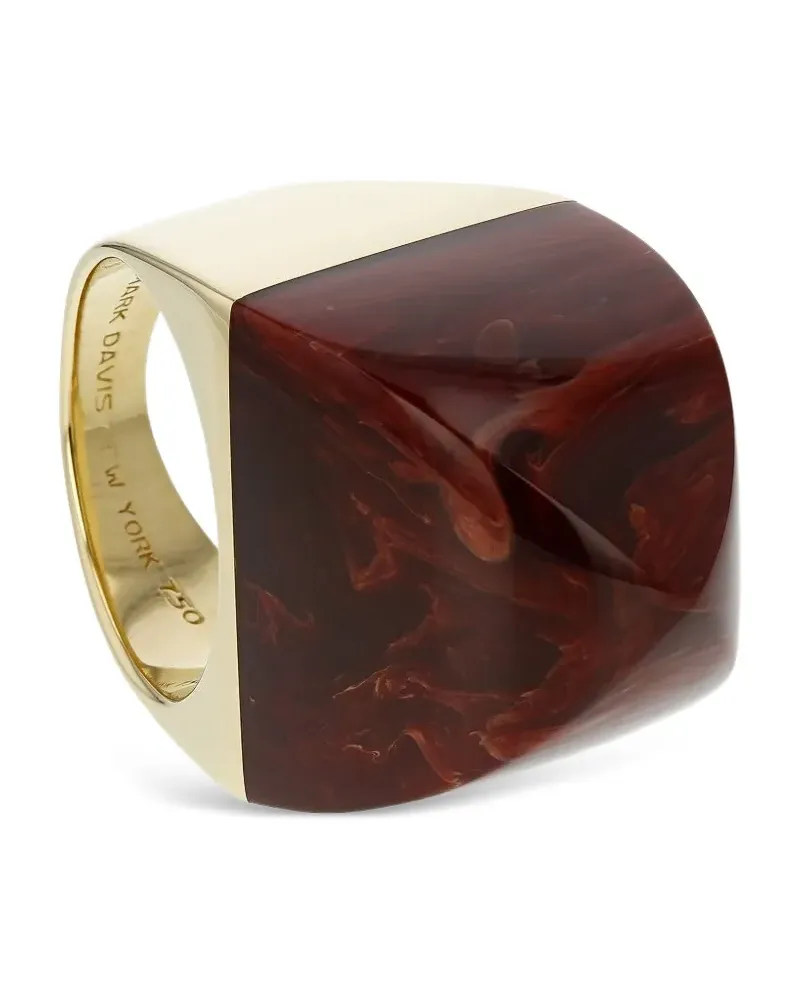 Mark Davis 18kt Kendall Gelbgoldring mit Bakelit Gold