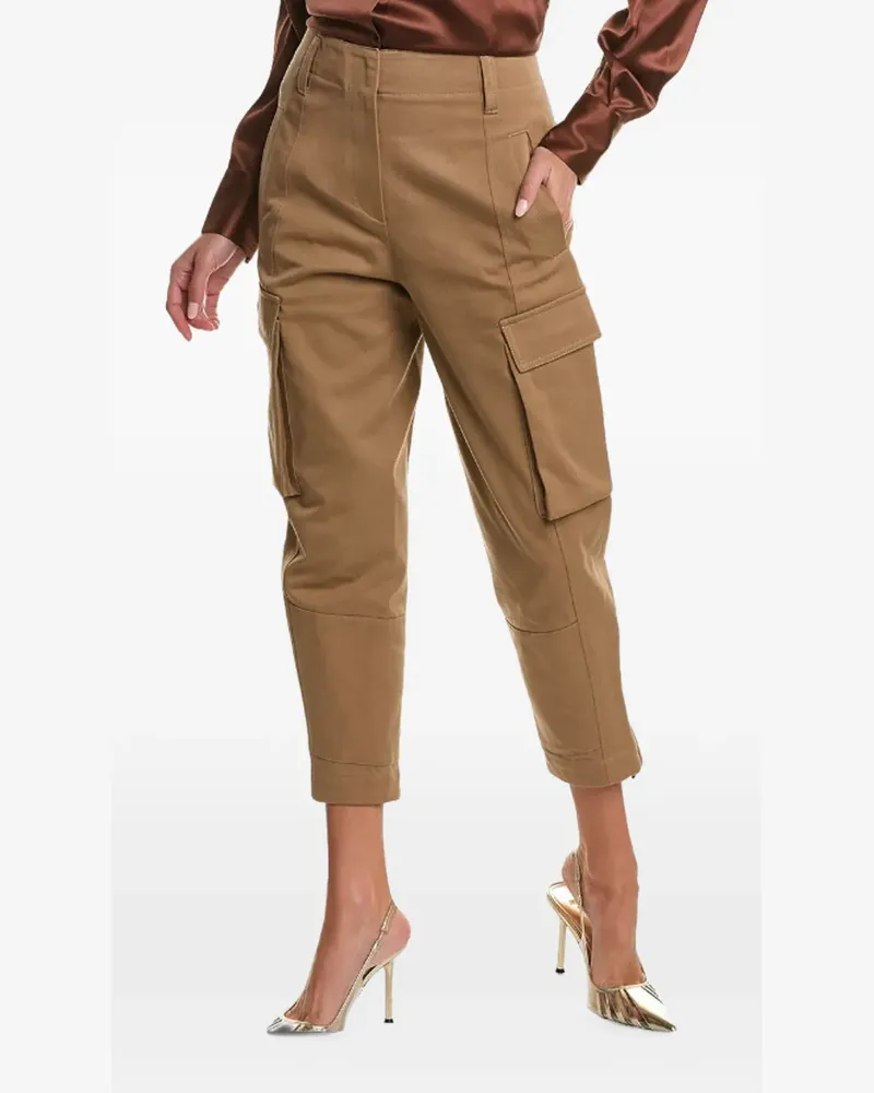 Brunello Cucinelli flap-pockets cropped trousers - Nude Nude