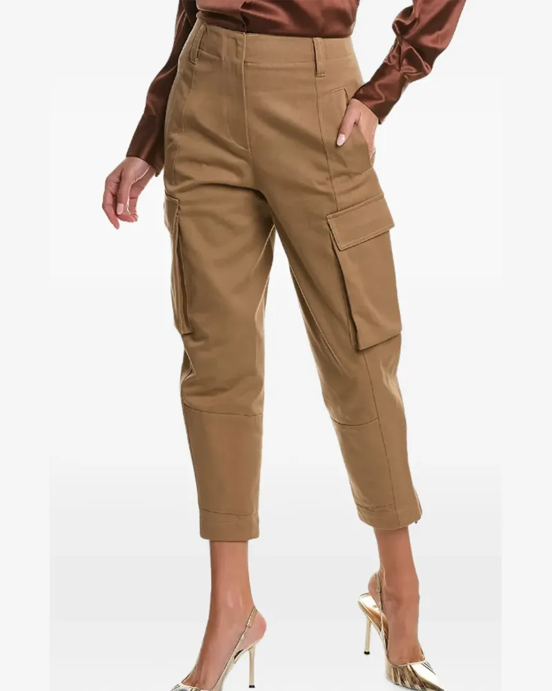 Brunello Cucinelli flap-pockets cropped trousers - Nude Nude