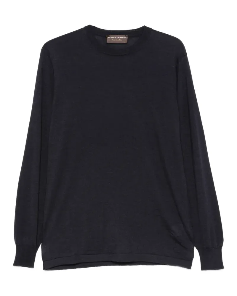 Filippo de Laurentiis Langarmshirt mit Rundhalsausschnitt - Blau Blau