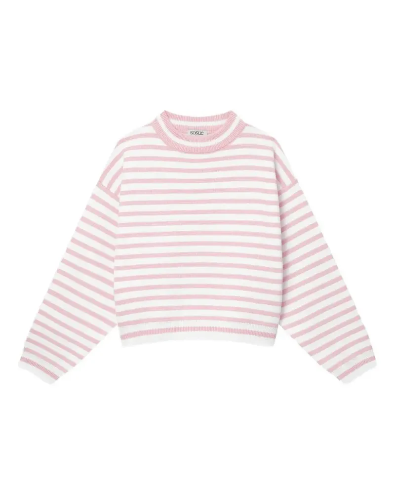 SoSUE Sailor striped-pattern long-sleeved sweater - Rosa Rosa