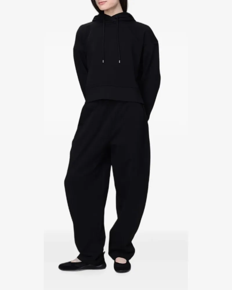 Max Mara drawstring-hood cropped hoodie - Schwarz Schwarz