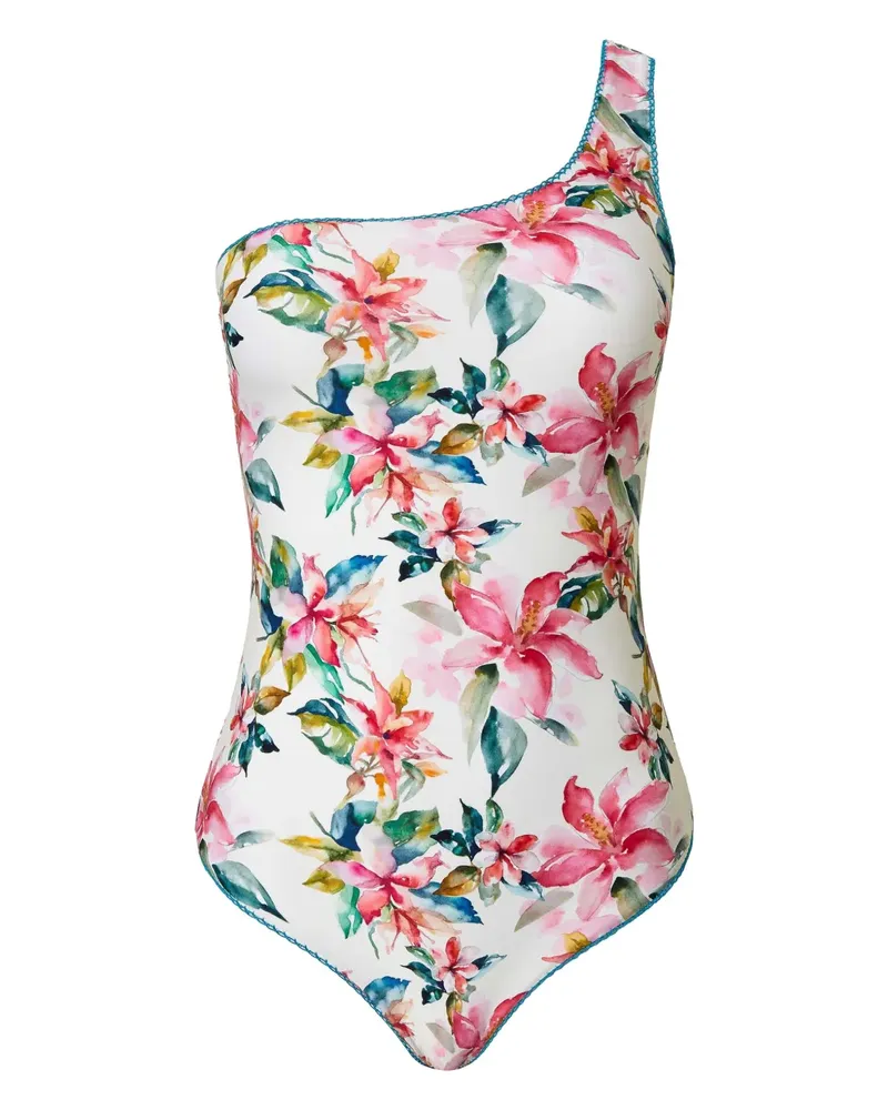 Twin-Set Badeanzug mit Blumen-Print - Weiß Weiß