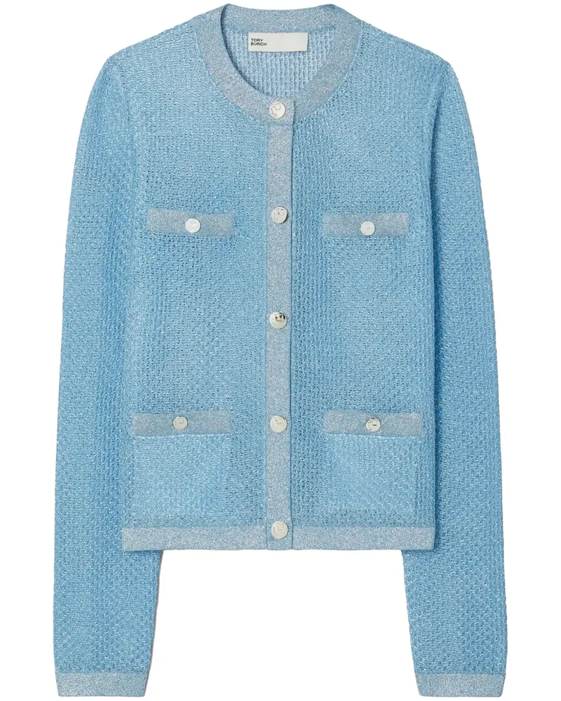 Tory Burch Kendra Cardigan aus Mesh - Blau Blau