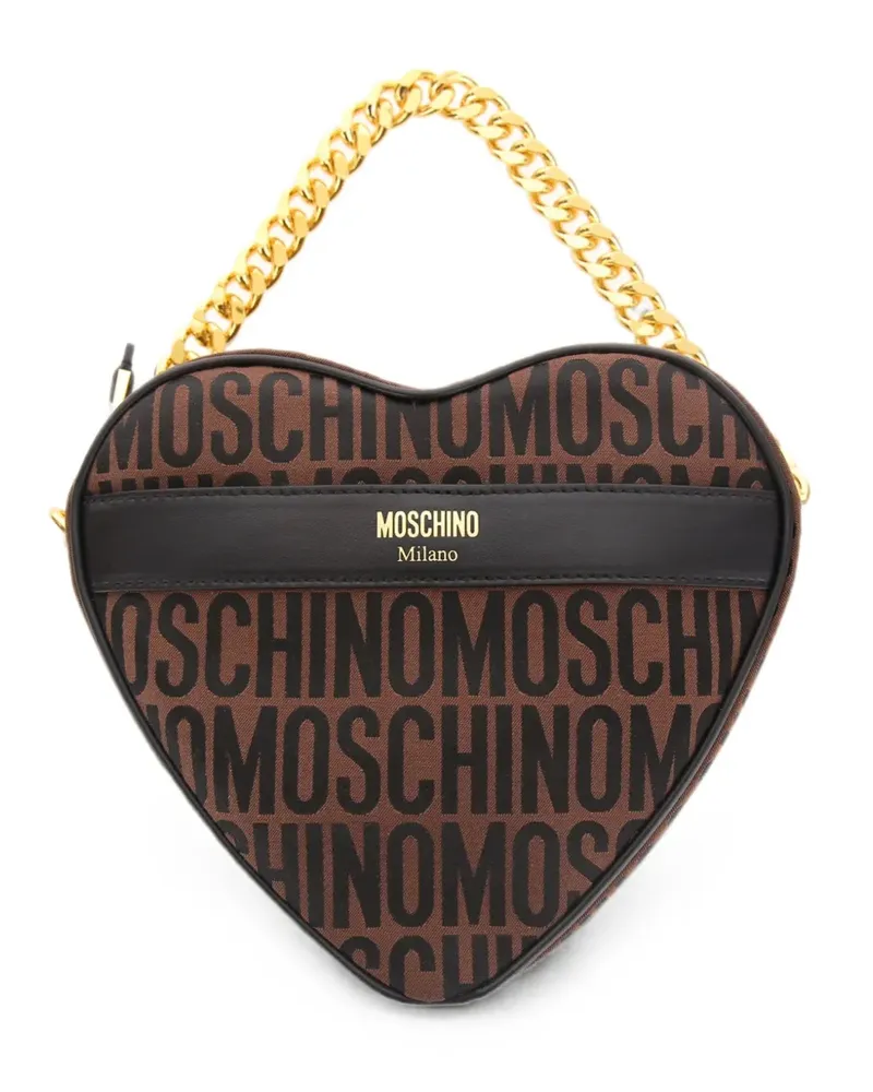 Moschino Schultertasche mit Jacquard-Logo - Braun Braun