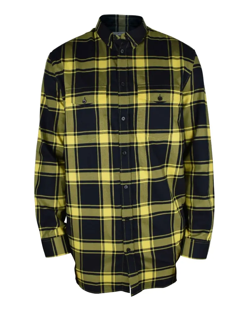 Givenchy check-print oversized-cut shirt - Gelb Gelb