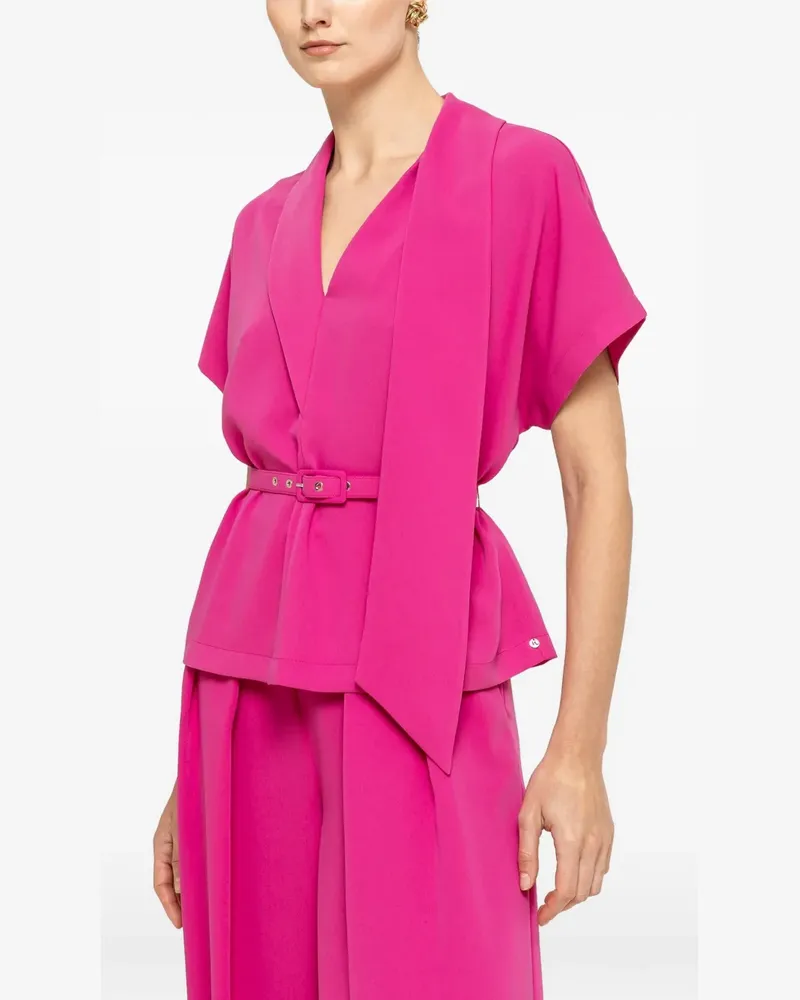 NISSA belted scarf-detail top - Rosa Rosa