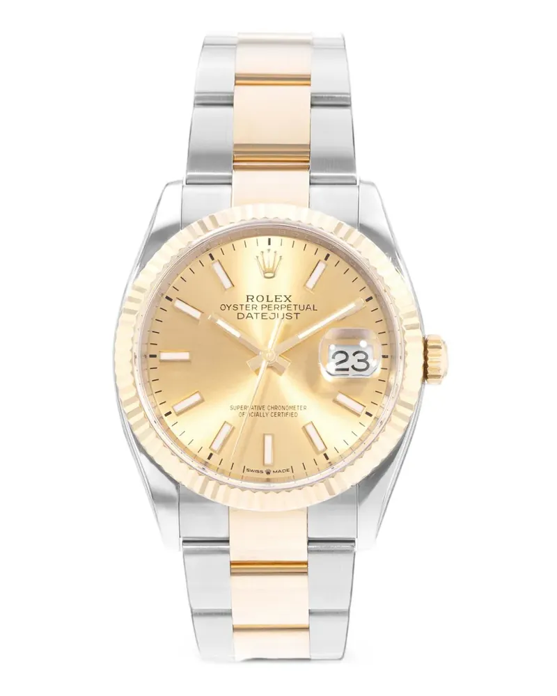 Rolex 2019 Datejust Armbanduhr mit geriffelter Lünette 36mm - Gold Gold
