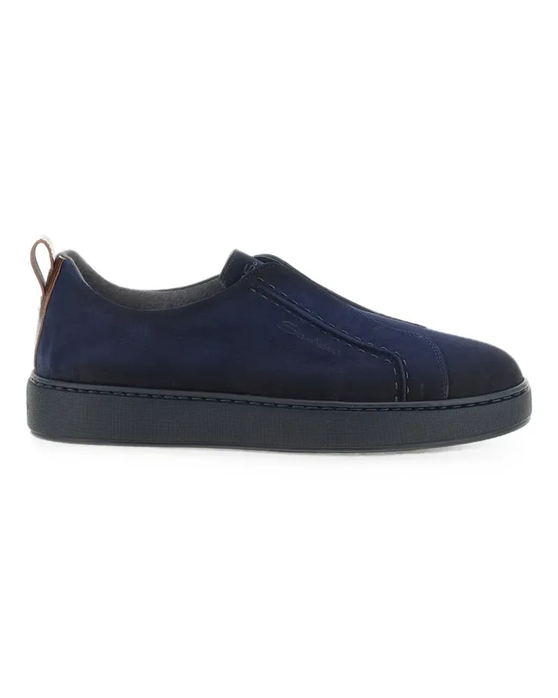 Santoni Victory leather slip-on sneakers - Blau Blau