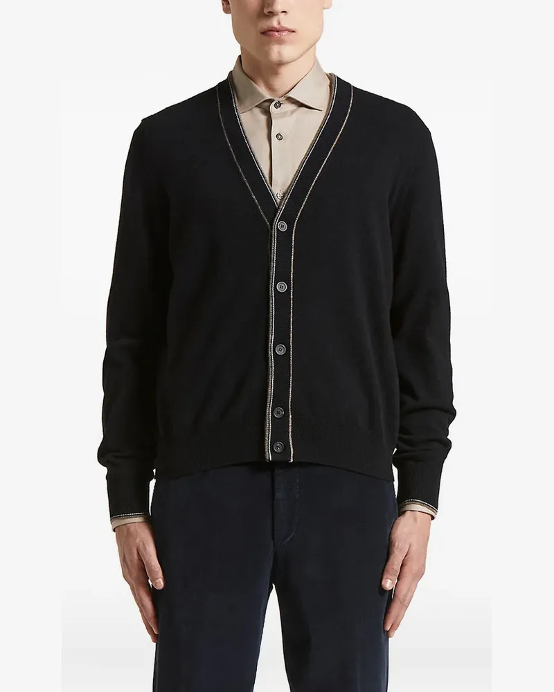 Peserico Cardigan mit V-Ausschnitt - Schwarz Schwarz