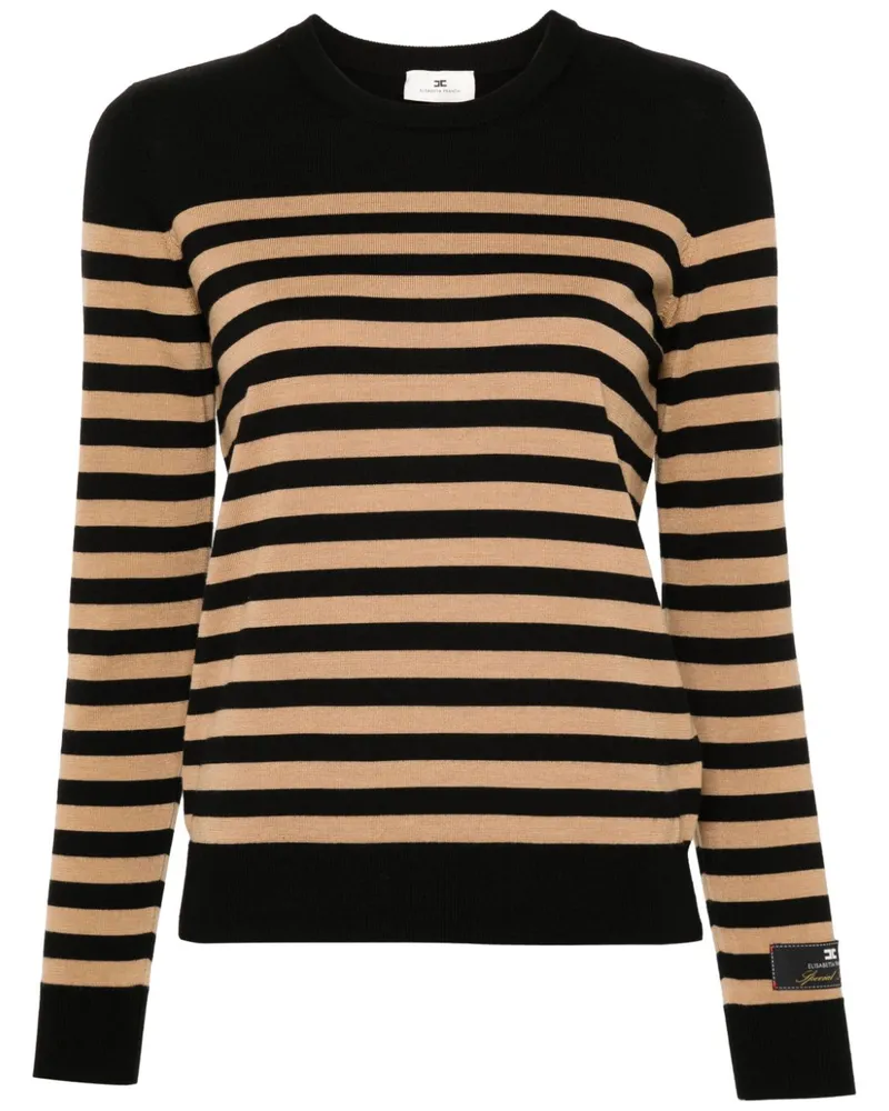 Elisabetta Franchi Gestreifter Pullover Schwarz