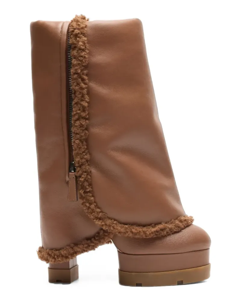 Casadei Nancy Winnipeg Stiefel mit Faux Fur-Besatz - Braun Braun