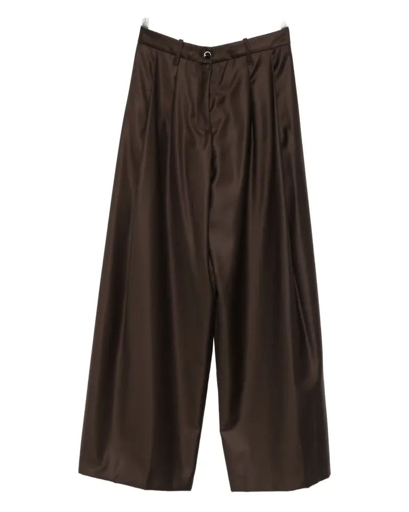 nine:inthe:morning pleated palazzo trousers - Braun Braun