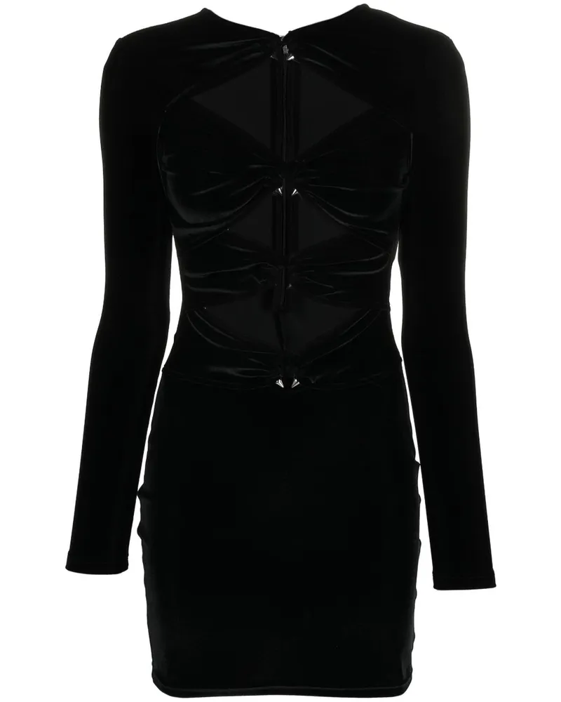 Philipp Plein Chenille Midikleid - Schwarz Schwarz
