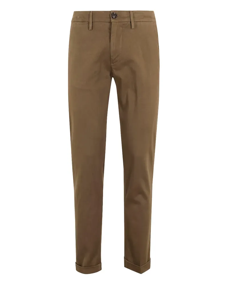Re-HasH Chino mit Logo-Patch - Braun Braun