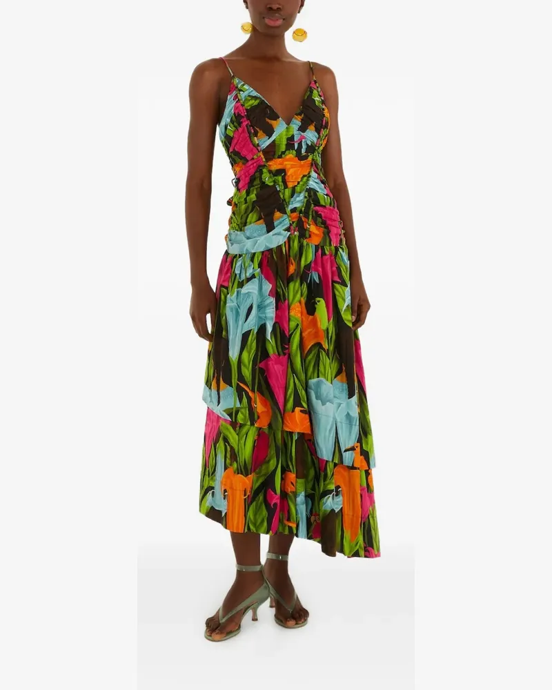 FARM Rio Mujeres y Flores ruched dress - Schwarz Schwarz