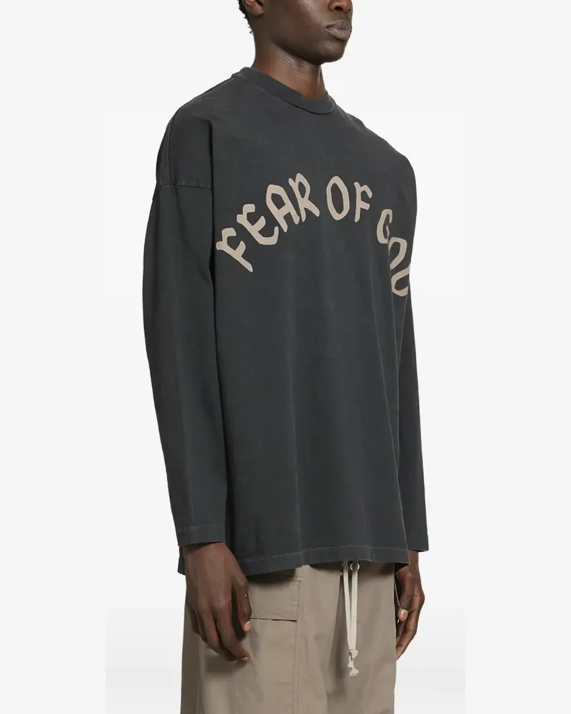Fear of God logo-print long-sleeved T-shirt - Schwarz Schwarz