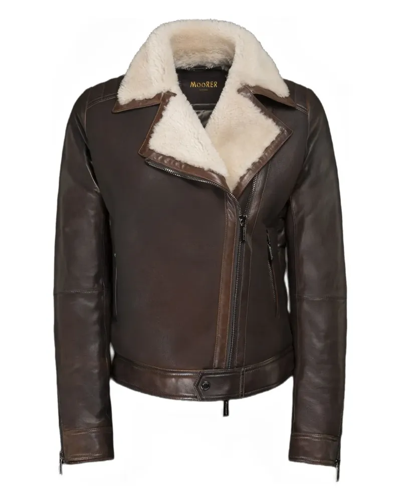 MOORER Jacke aus Shearling-Leder - Braun Braun