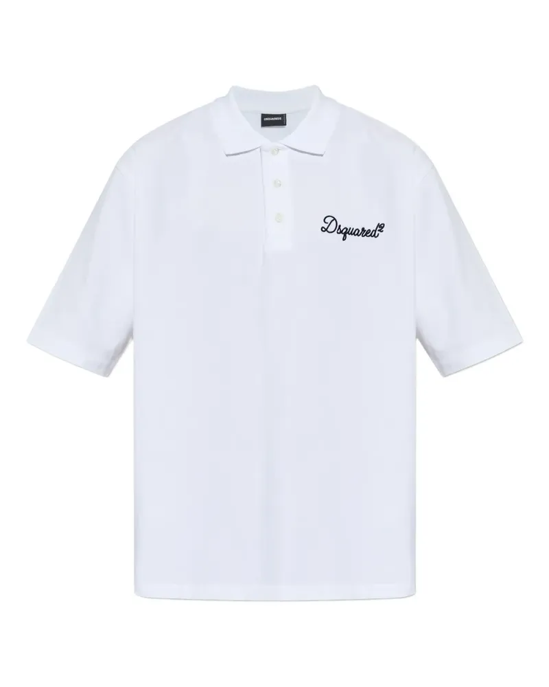 Dsquared2 logo-embroidered polo shirt - Weiß Weiß