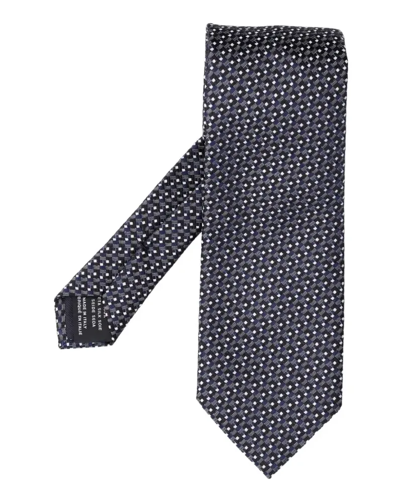 Tom Ford Geometrisch gemusterte Seidenkrawatte - Blau Blau