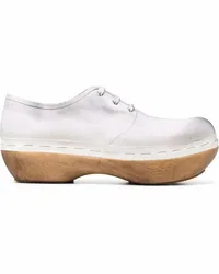 Maison Margiela Schnürschuhe mit Holzsohle Weiß