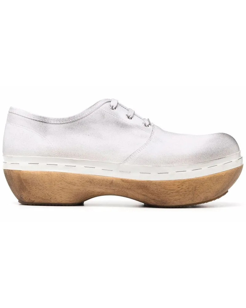 Maison Margiela Schnürschuhe mit Holzsohle - Weiß Weiß