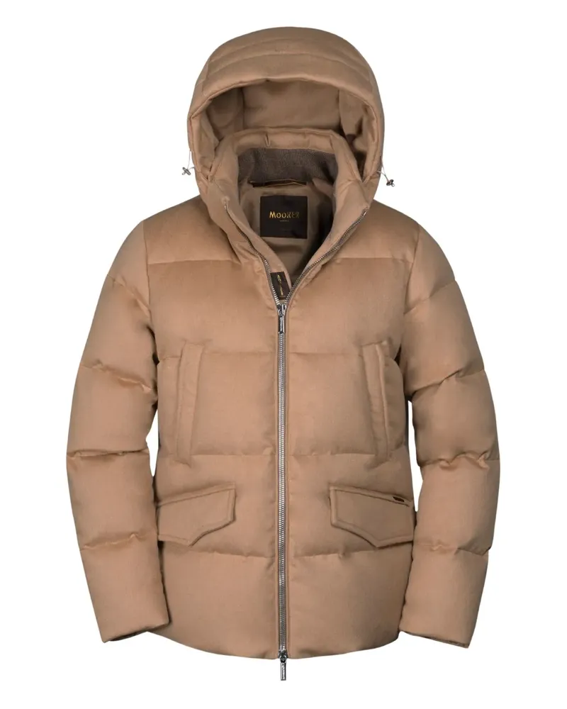 MOORER Valls hooded jacket - Nude Nude