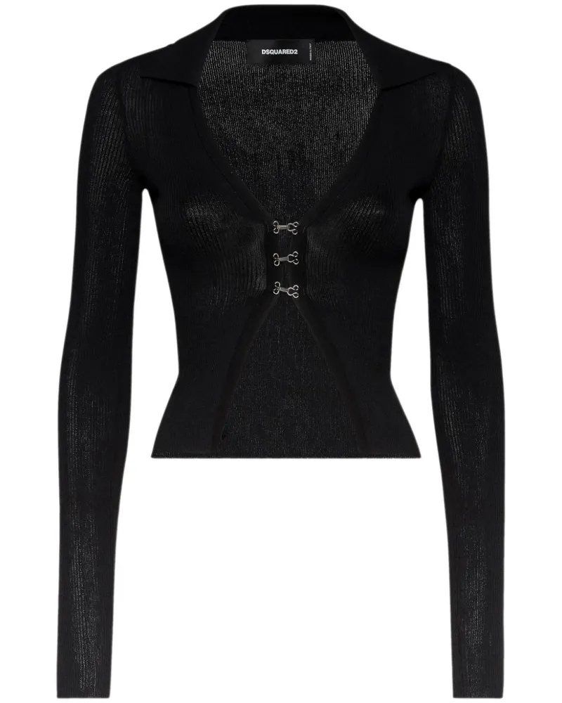 Dsquared2 Gerippter Cardigan - Schwarz Schwarz