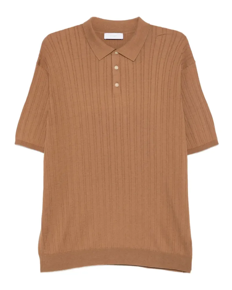 Diktat Poloshirt aus geripptem Strick - Braun Braun