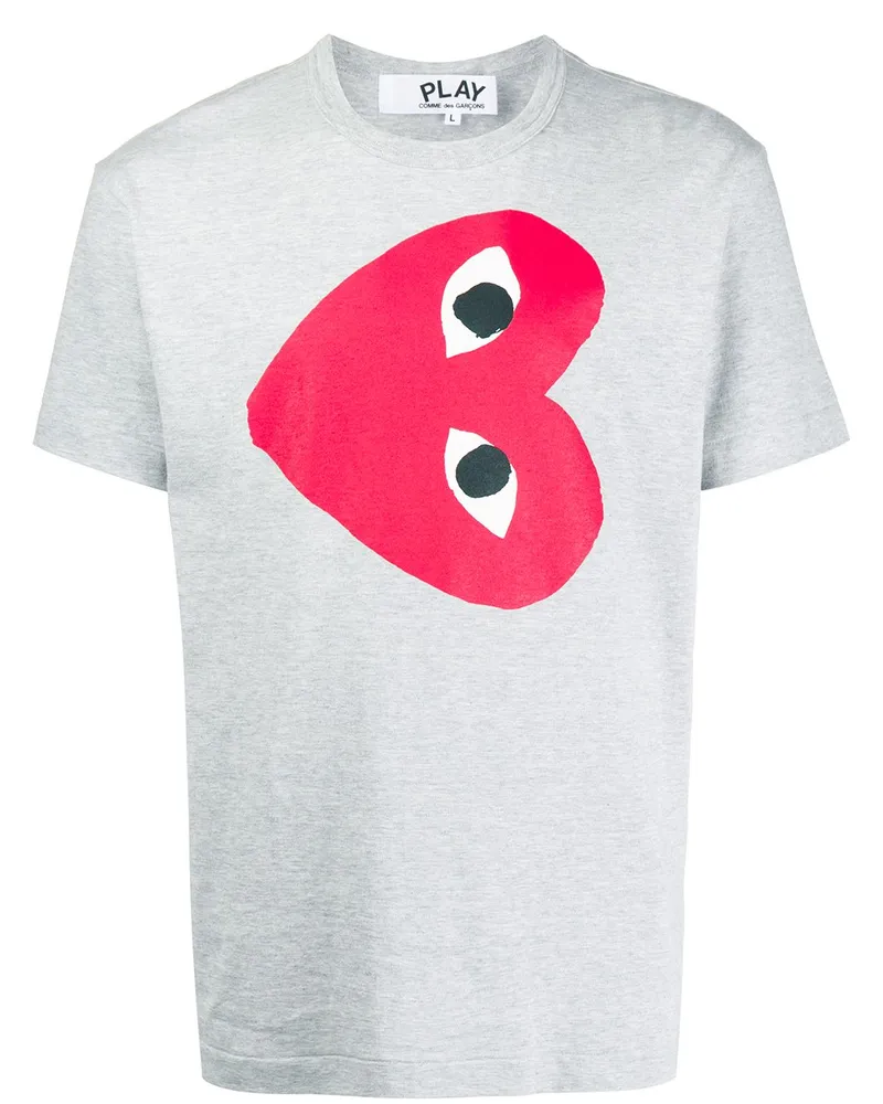 Comme des Garçons T-Shirt mit Herz-Print - Grau Grau