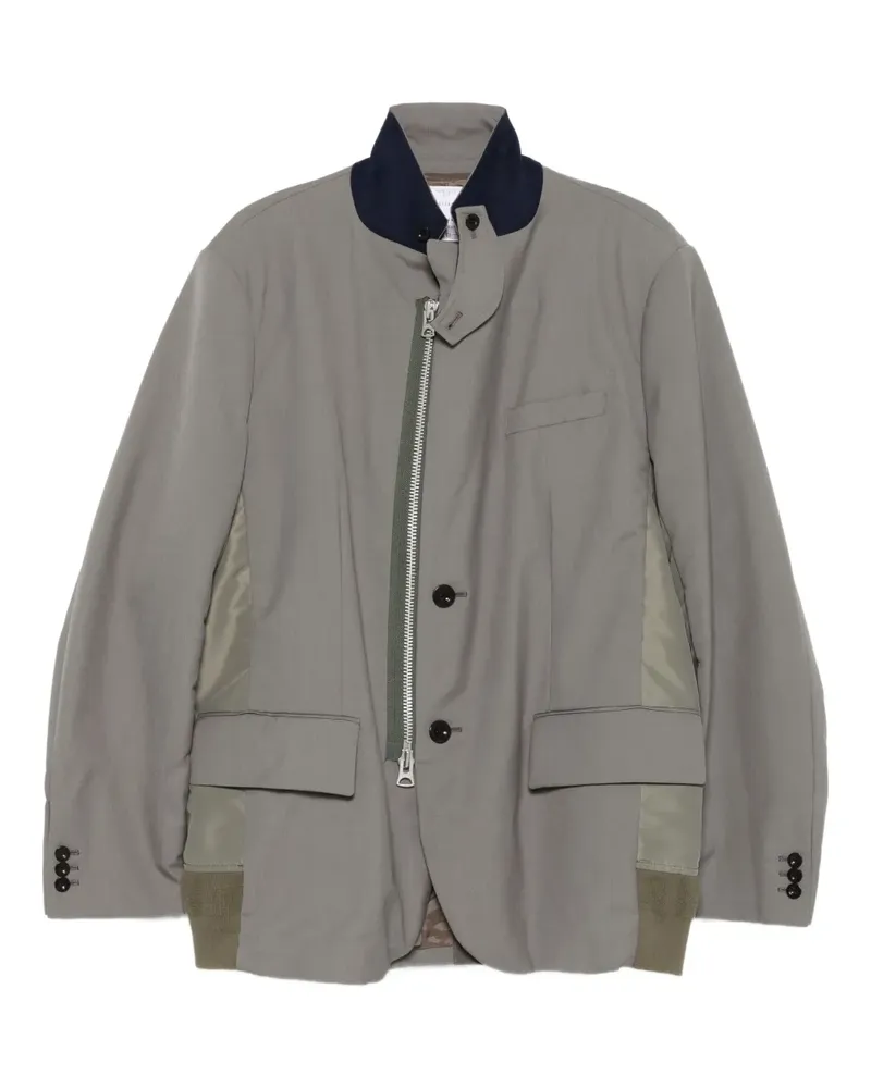 Sacai Jacke mit Kontrasteinsätzen - Grün Grün