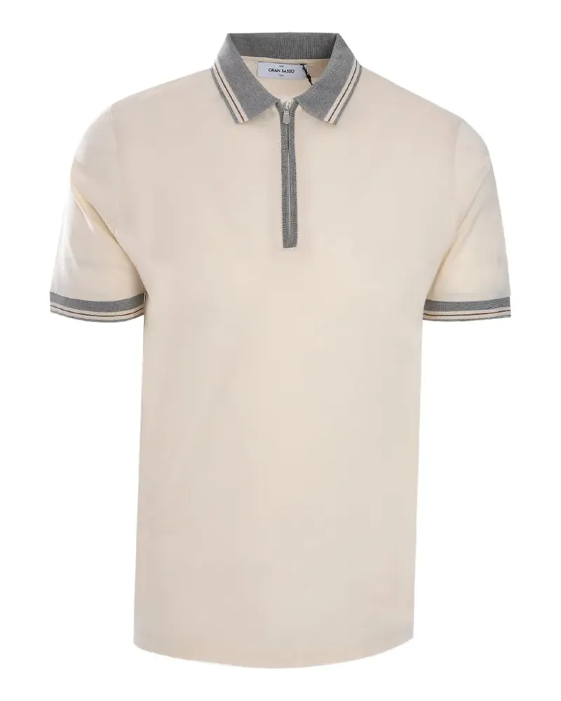 Gran Sasso stripe-trim polo shirt - Nude Nude