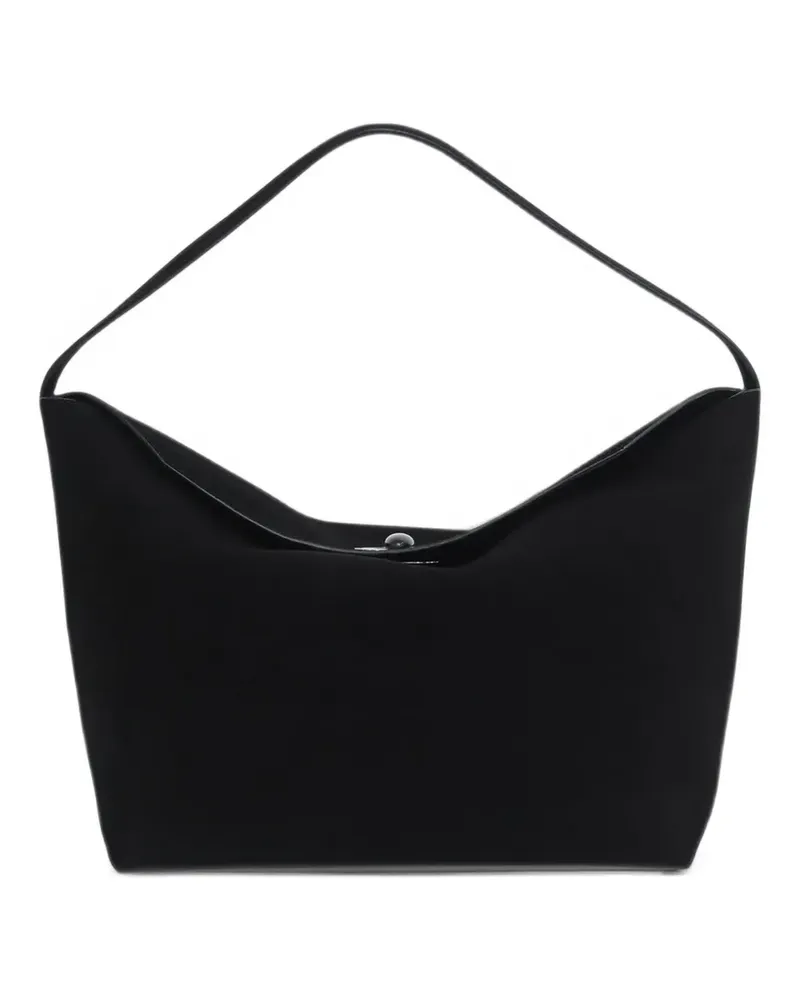 Christopher Esber Kleine Turnlock Schultertasche aus Wildleder - Schwarz Schwarz