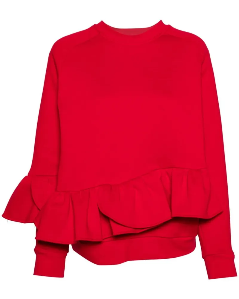 Ioana Ciolacu Cherry Sweatshirt mit Rüschenbesatz Rot