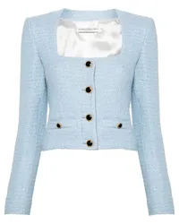 Alessandra Rich Tweed-Jacke mit Pailletten Blau