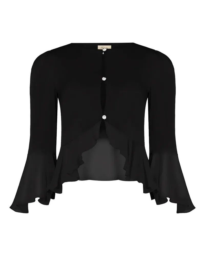 Temperley London Gerüschte Leilani Seidenjacke - Schwarz Schwarz