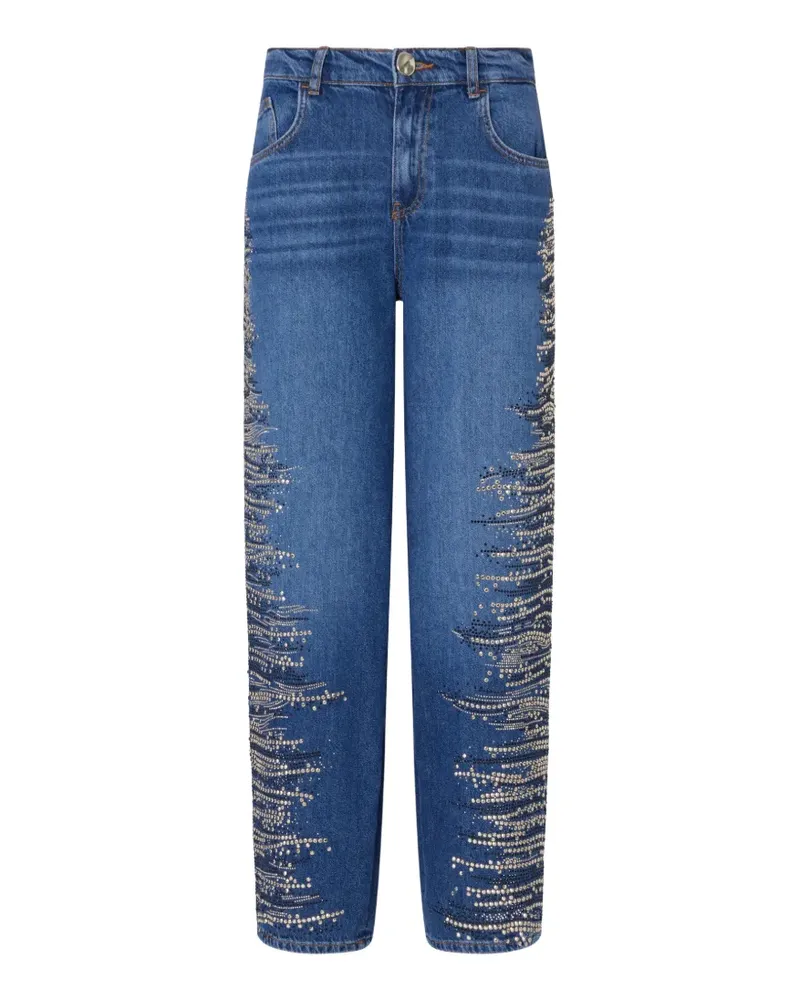 Liu Jo straight jeans with jewel embroidery - Blau Blau