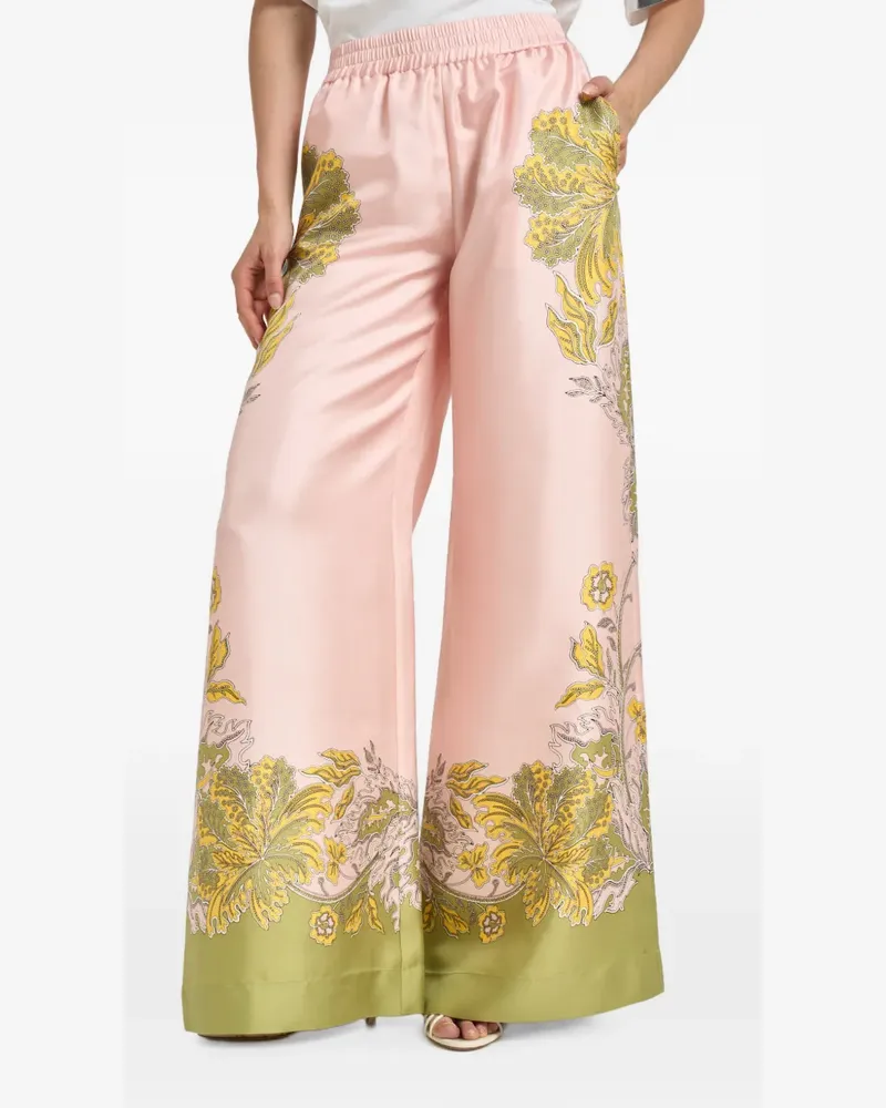 La DoubleJ floral-print palazzo pants - Rosa Rosa