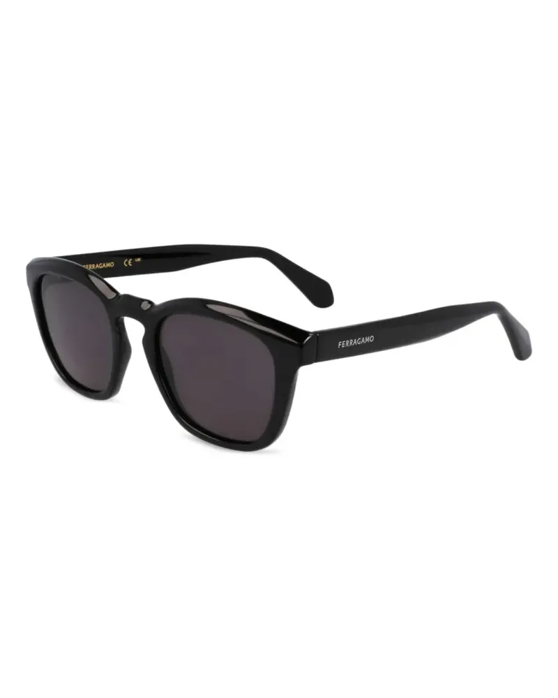 Ferragamo Sonnenbrille mit geometrischem Gestell - Schwarz Schwarz