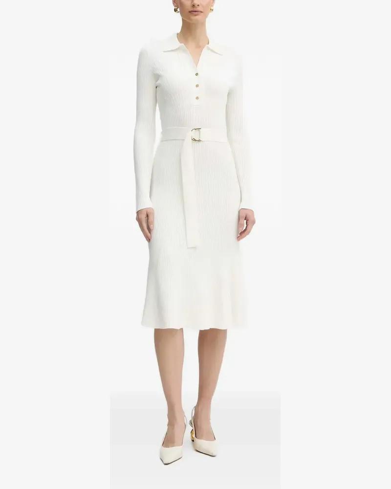 MARCIANO Los Angeles buttoned polo-collar midi dress - Weiß Weiß
