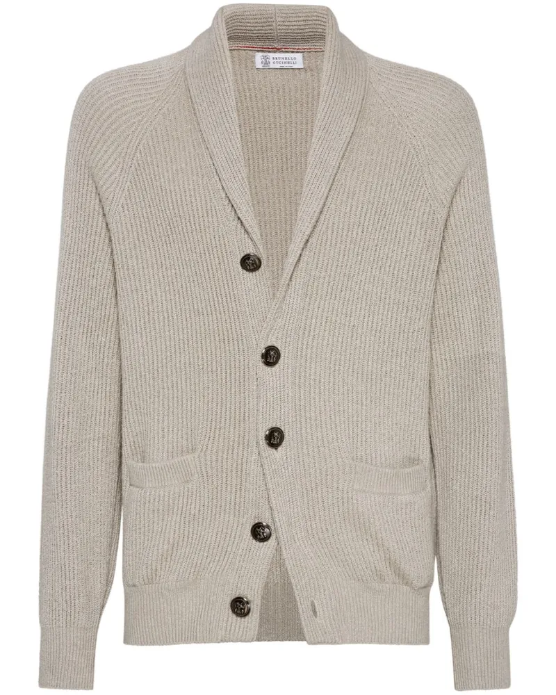 Brunello Cucinelli Gerippter Cardigan - Nude Nude