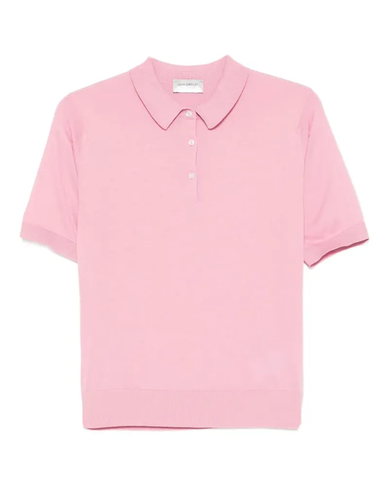 John Smedley Jill fine-knit polo top - Rosa Rosa