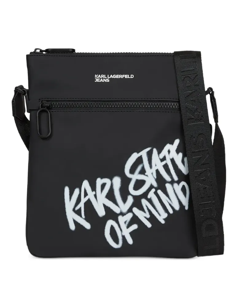 Karl Lagerfeld slogan-print messenger bag - Schwarz Schwarz