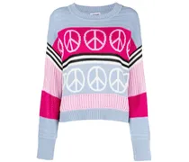 Intarsien-Pullover mit Friedenszeichen