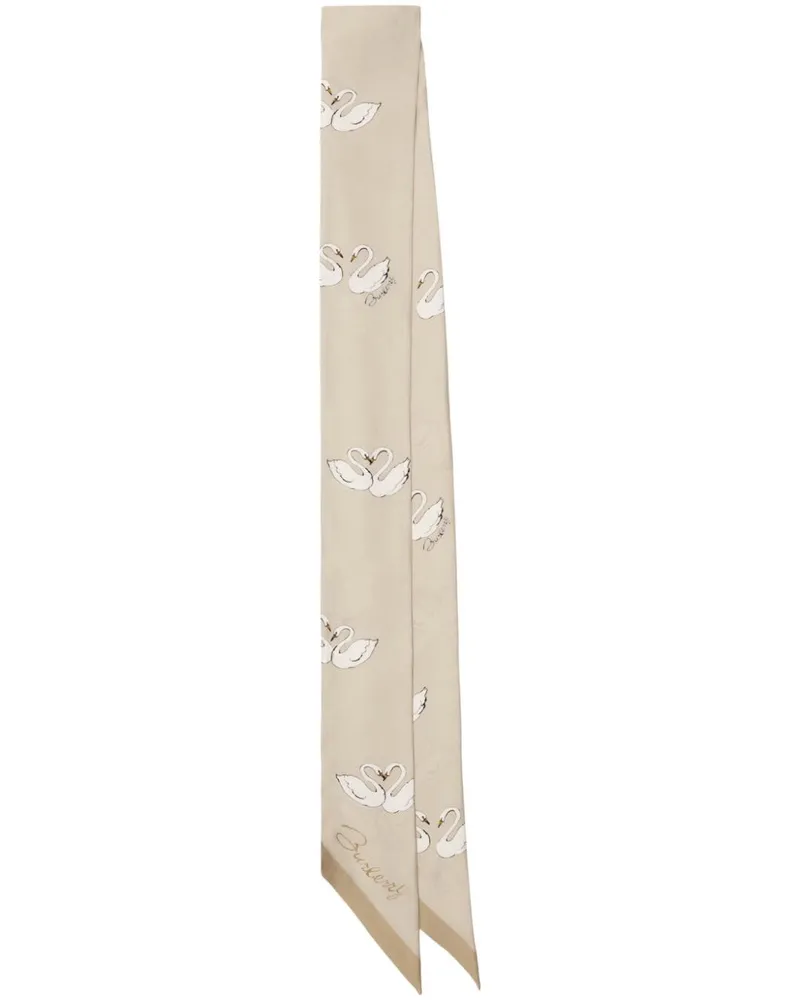 Burberry Seidenschal mit Schwan-Print - Nude Nude