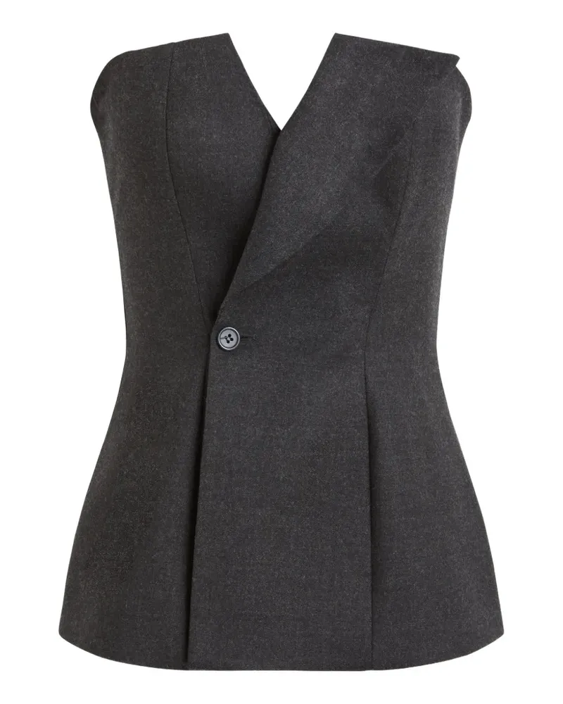 P.A.R.O.S.H. P.A.R.O H. Trägerlose Bluse mit Knopfverschluss - Grau Grau