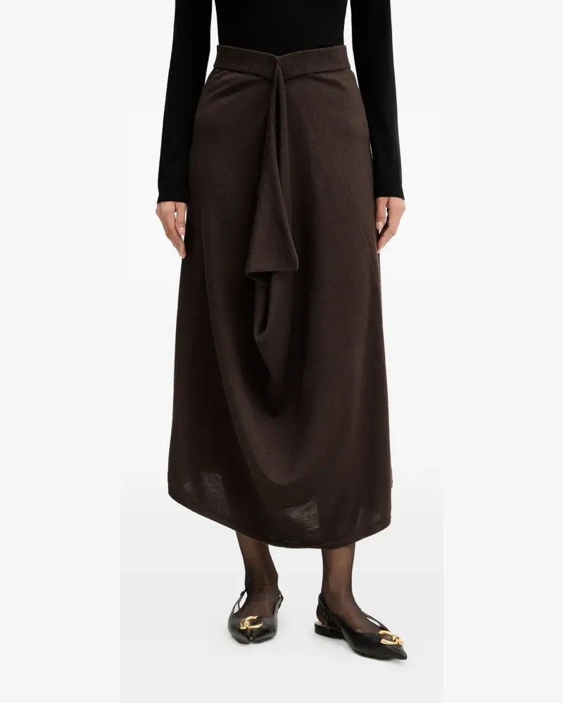 Liviana Conti Venus draped skirt - Braun Braun