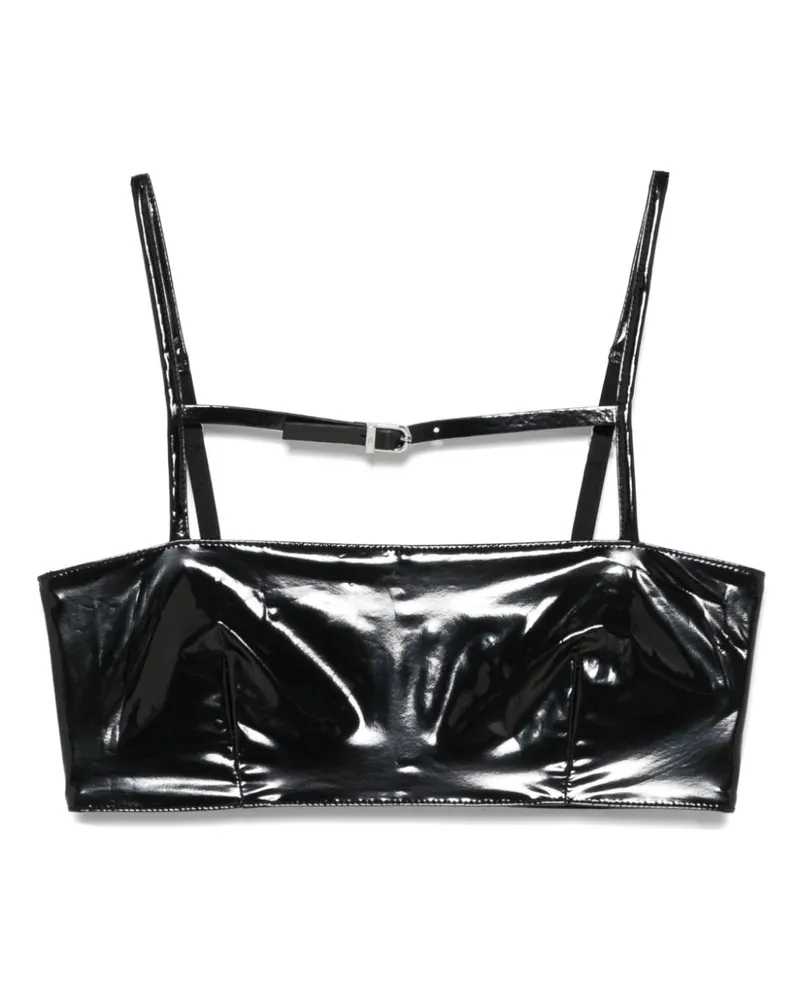 Patrizia Pepe Bandeau-BH mit Ciré-Effekt - Schwarz Schwarz