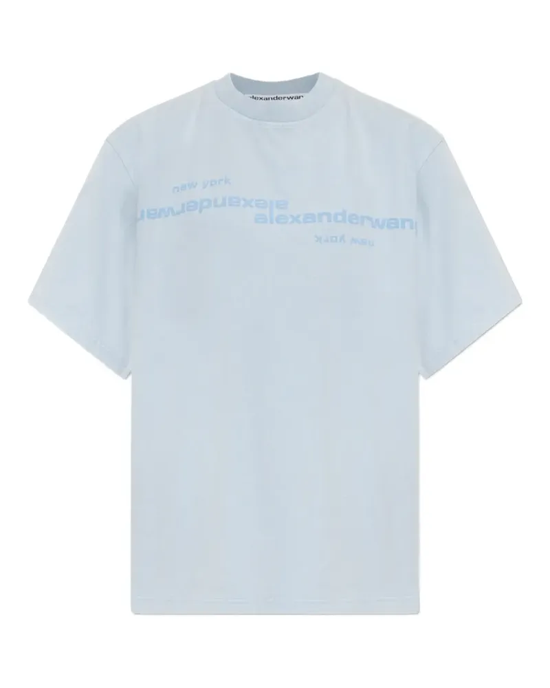 Alexander Wang puff-print logo T-shirt - Blau Blau