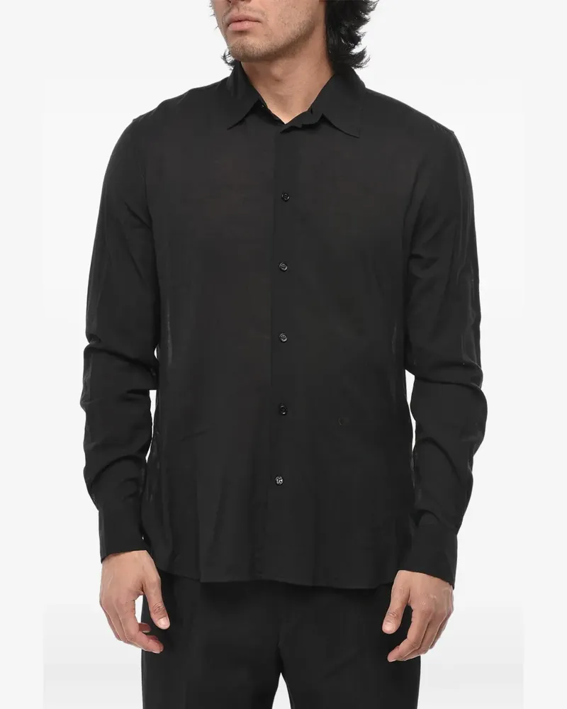 OFF-WHITE French-collar jersey shirt - Schwarz Schwarz